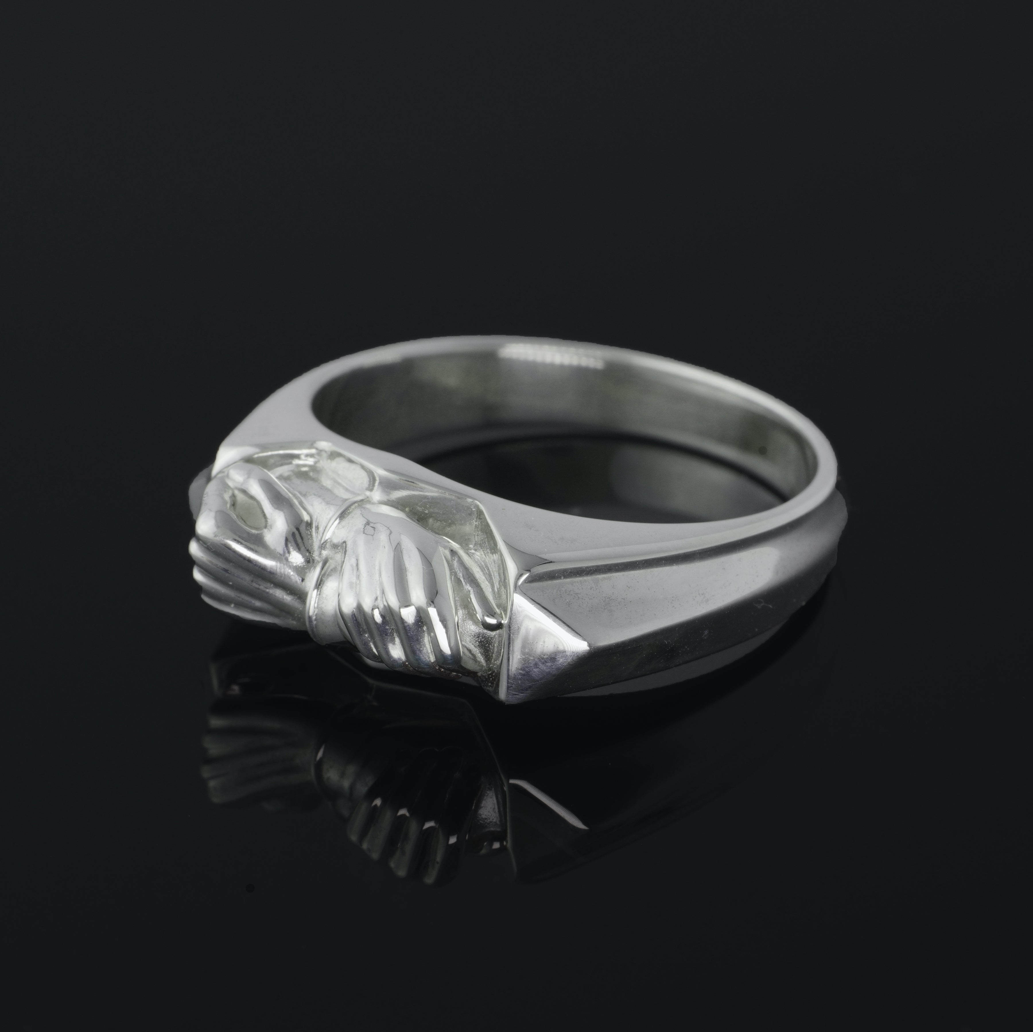 Silver Oxidized Stylish Designer Band Ring - Gem O Sparkle